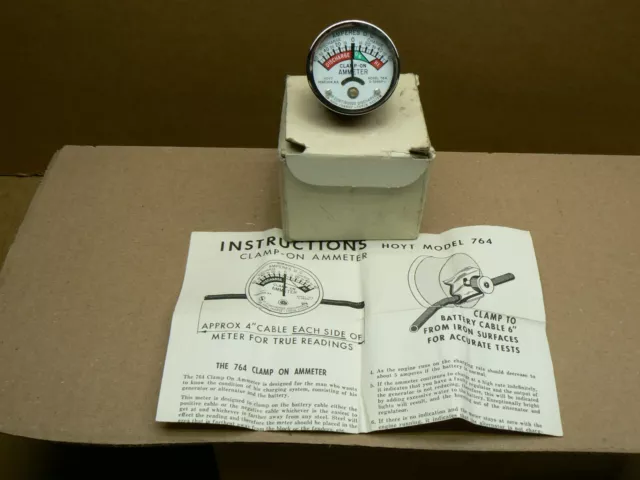 Hoyt Electrical Ammeter Model 764 Clamp-On Ammeter with box and instructions
