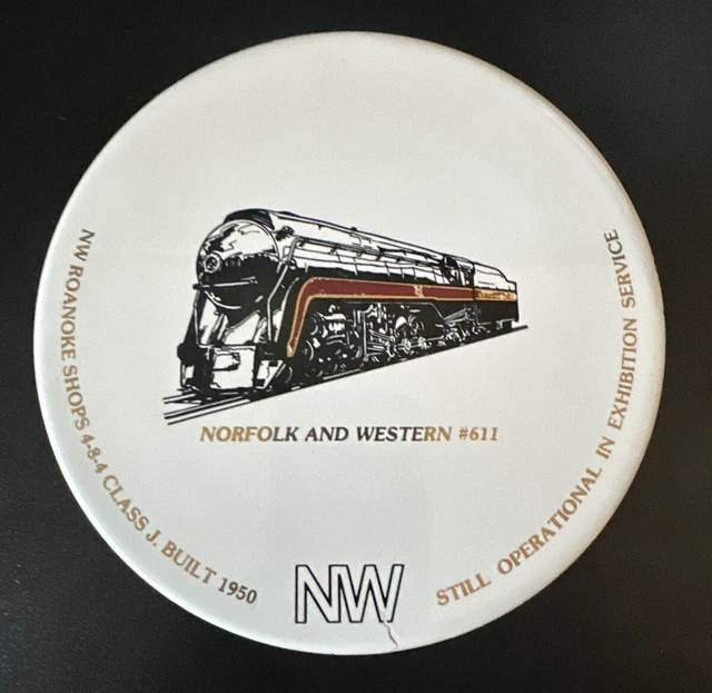 Norfolk and Western HO #611 Roanoke Shops 4-8-4 Trivet Wall Art