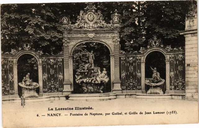 CPA Nancy-Fontaine de Neptune by Guibal et Grille by Jean Lamour (187340)