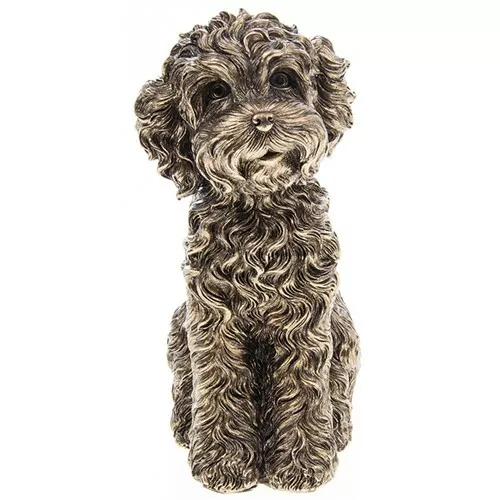 Shudehill Bronze Cockapoo Ornament Large Sitting Dog Figurine Gift
