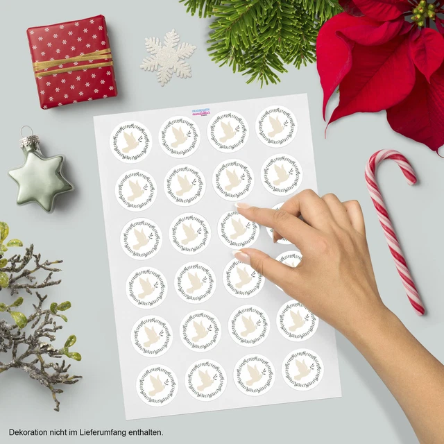 48 Weihnachtsaufkleber Geschenk Aufkleber Etiketten Weihnachten Xmas Taube 2