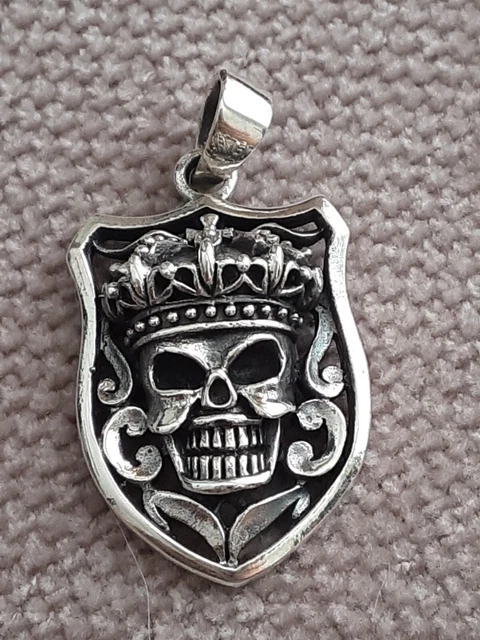 Sterling Silver Pendant Charm Skull Shield Crest Crown Maltese Cross 8+ Grams