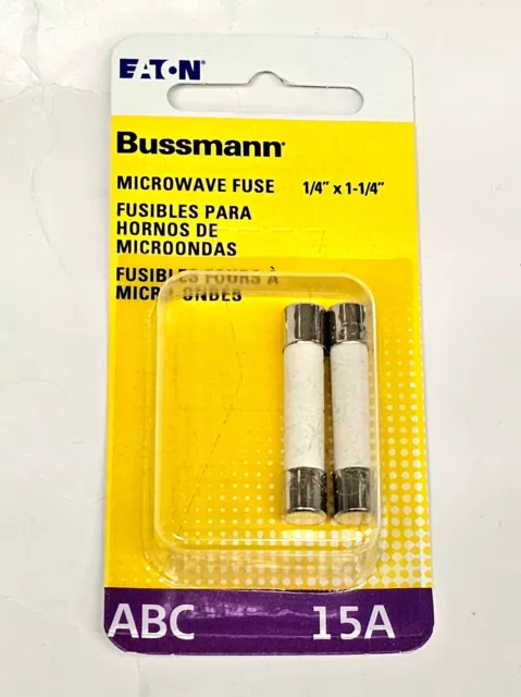 2pk Bussmann 15 Amp 250V Fast Acting Microwave Fuse Ceramic ABC BP/ABC-15 NEW8