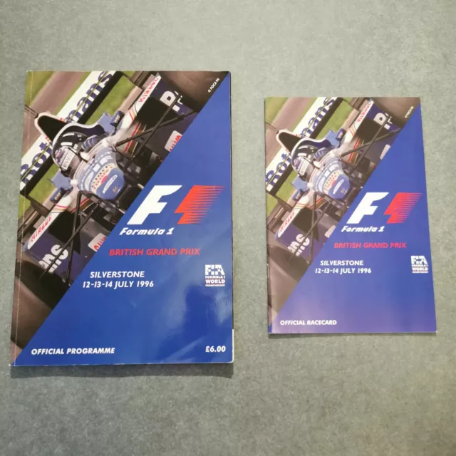 F1 Formula 1 British Grand Prix Silverstone Official Programme 1996 And Racecard