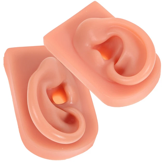 2pcs Silicone Ear Piercing Models Practice Piercing Ears Artificial Ear