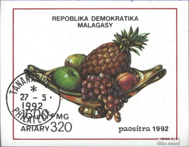 Madagascar block189 (complete issue) used 1992 Fruits