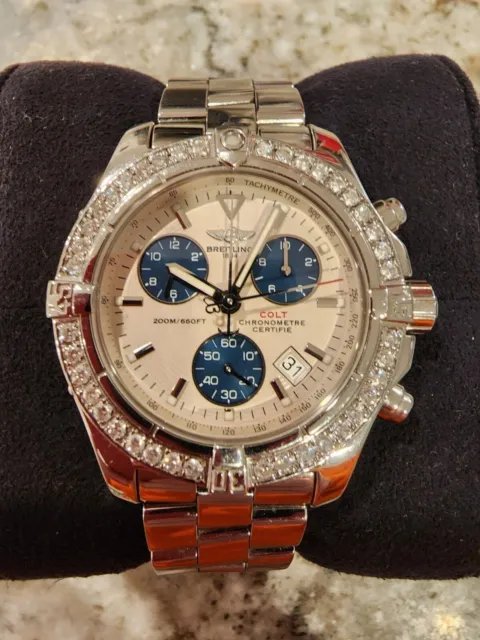 Breitling Colt Ivory Men's Watch Diamond bezel - A73380