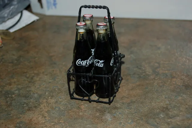 Miniature Coca Cola Wire Carrier Basket 4  Bottles Coke Mini