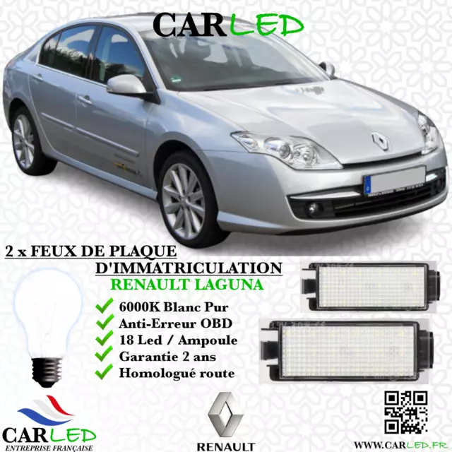 2x Feux de plaque d'immatriculation LED Renault Laguna III