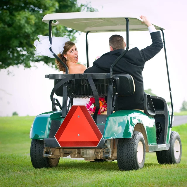 Slow Moving Vehicle Safety Sign Outdoor For Golf Triangle Aluminum Grade Reflect