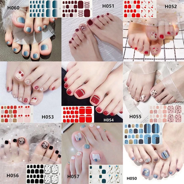 Autocollants pour ongles d'orteil Enveloppements d'orteil Bandes à ongles