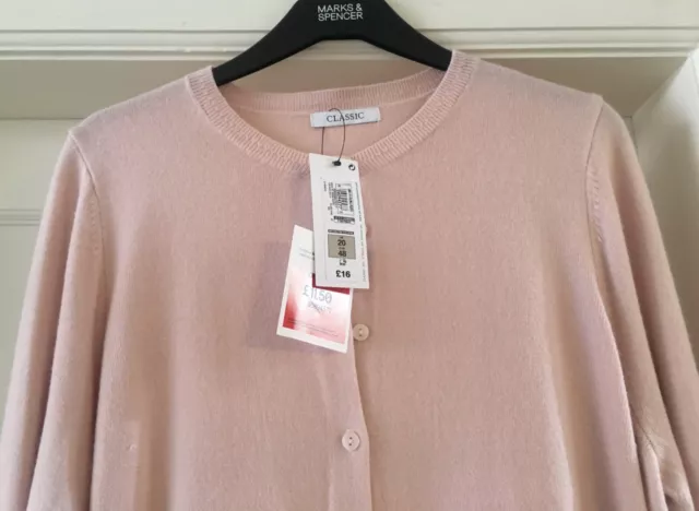 M&S Classic Range Damen Rouge rosa Pullover Größe 20 BRANDNEU