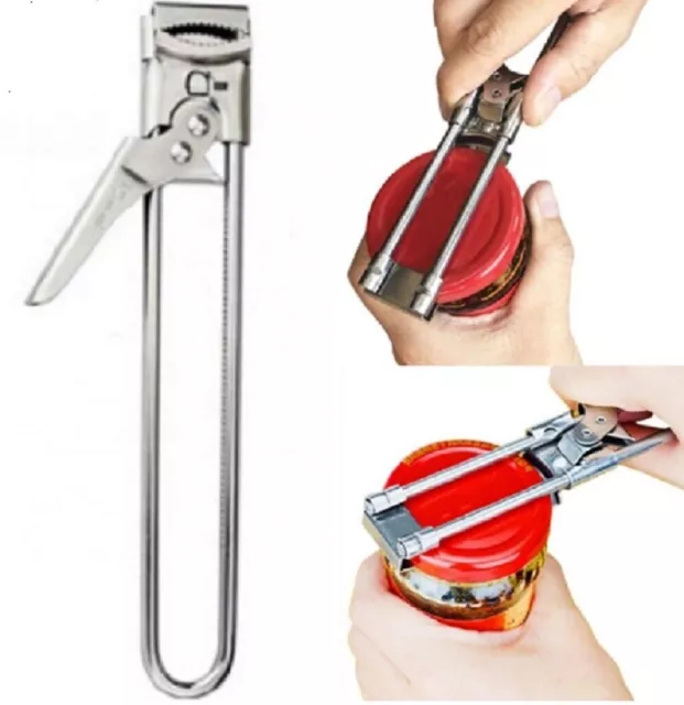 Master Opener - Tarro de acero inoxidable multifuncional ajustable y abridor de botellas