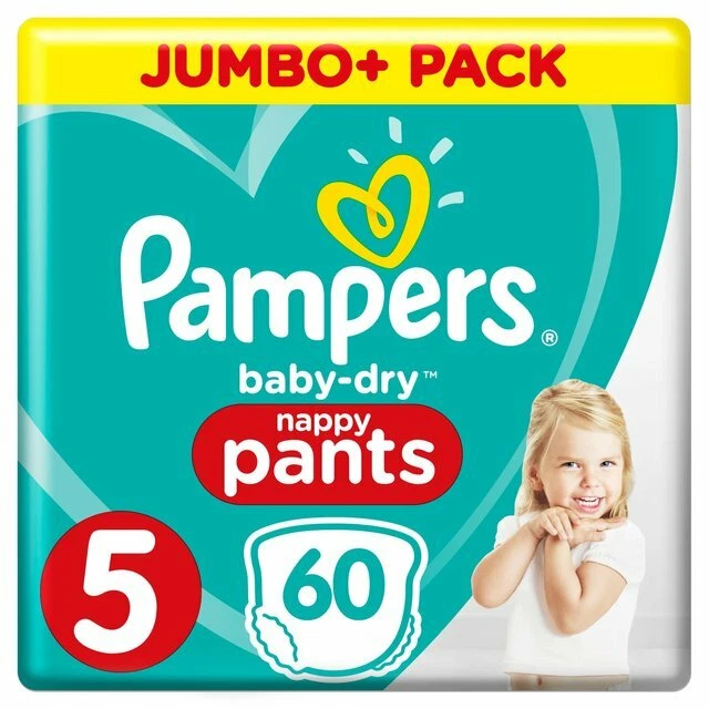 PAMPERS BABY DRY Nappy Pants Size 5 Pack of 60 1217kg Diaper 27