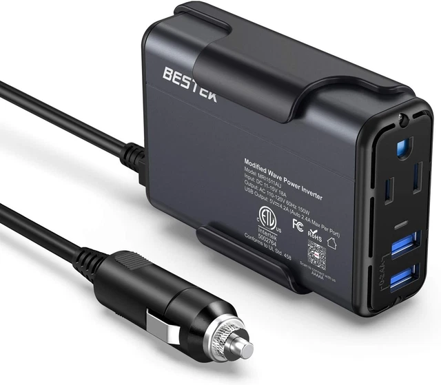 Automotive Power Inverter FOVAL 400W Car Power Inverter - 2 AC Outlets 65W USB-C (12V To 110V Converter) Power Inverter 12v To 110v