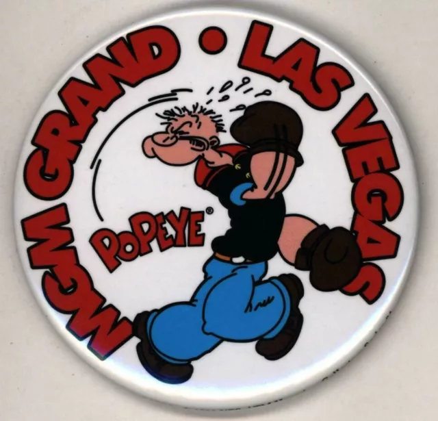 1993 MGM Las Vegas Popeye  3"  Pinback Button