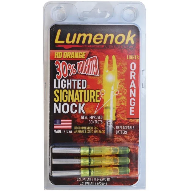 Burt Coyote Lumenok Lighted Nock S SL3 HD Orange 3 Pack #00033