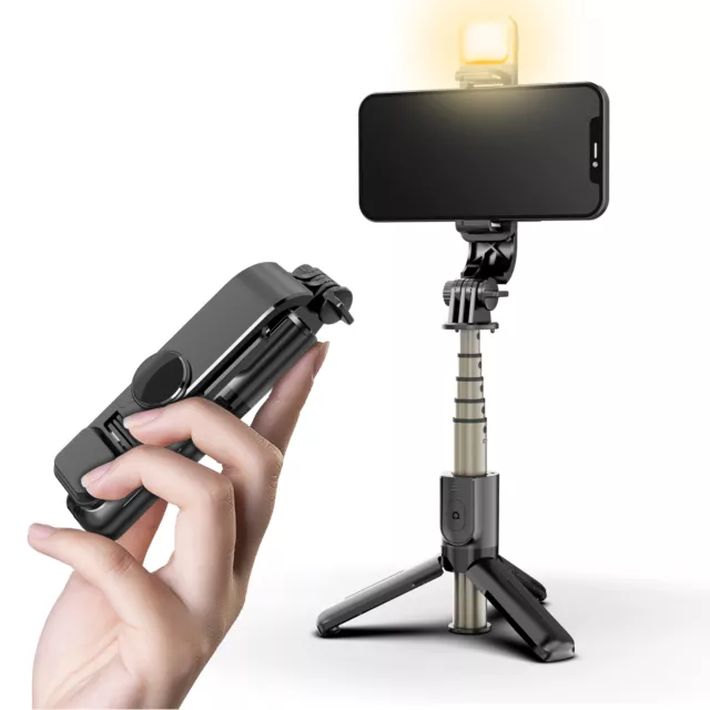 Wireless Bluetooth Selfie Stick Tripod with Remote Light for i Phone Android