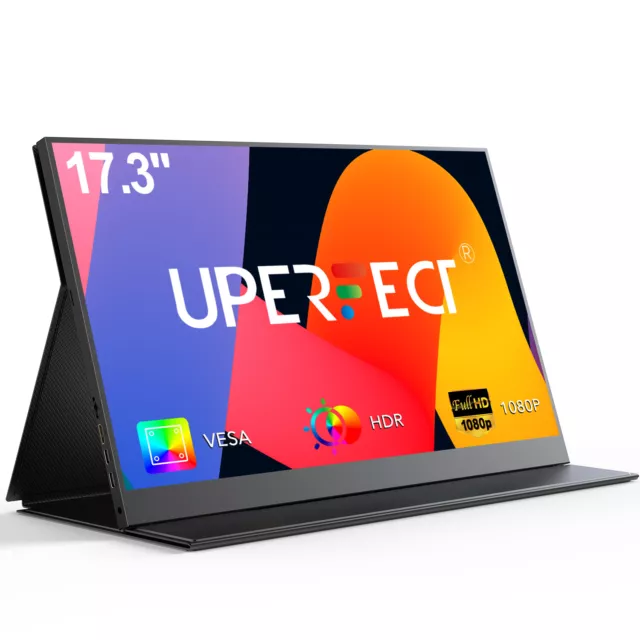 UPERFECT 17,3 Zoll Tragbarer Monitore 1920*1080 FHD Second Display USB Type C DE