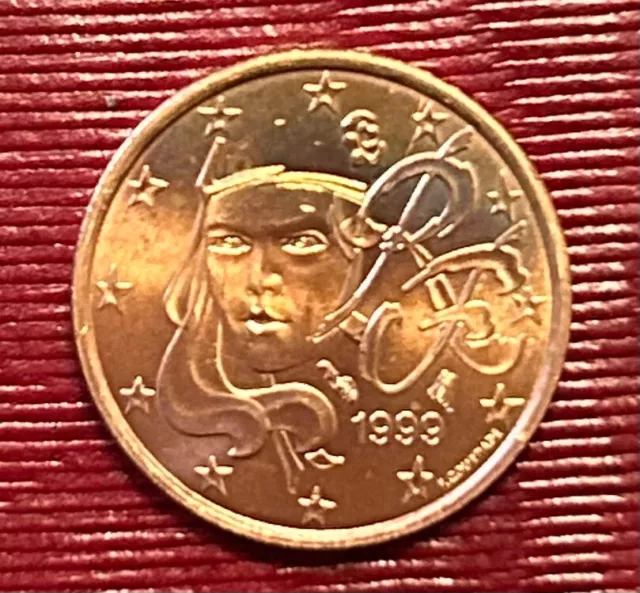 1 Cent Münze Frankreich 1999, Unzirkuliert, frich aus Originalrolle!