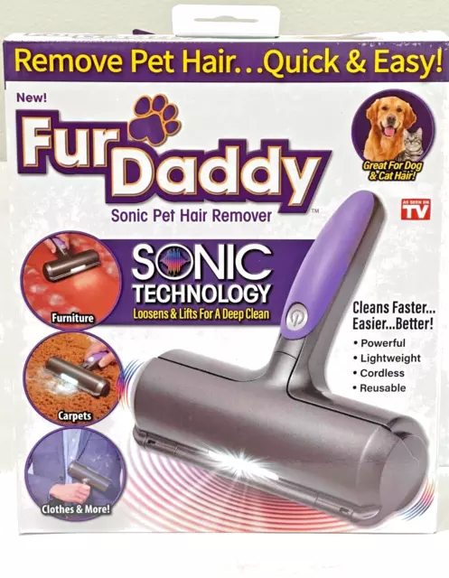 Fur Daddy - As Seen On TV - Cordless Sonic Pet Hair Remover for Dogs & Cats
