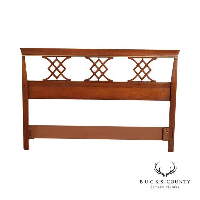 Mid Century Regency Style Mahogany Full Headboard