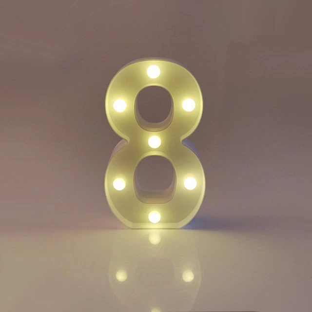Luce Notturna LED Numero Luci Decorazione Ragazza Cuore Il Segno