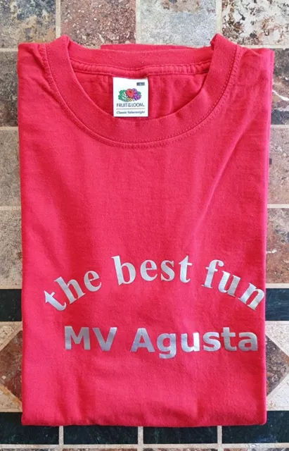 T-Shirt mit silbernem MV Agusta Aufdruck in Gr.L