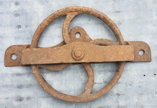 Vintage Antique Original Barn Door Bottom Track Roller Single