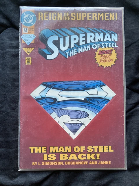 Superman The Man Of Steel #22 Die-Cut Cvr | Reign Of The Supermen (DC, 1993) NM