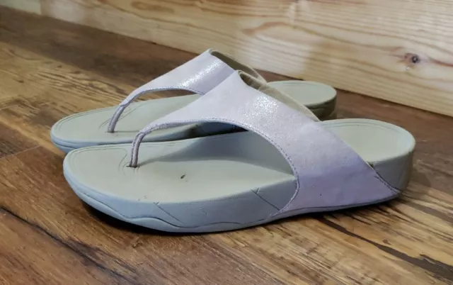 Fitflop Lulu Shimmer Metallic Platform Flip Flop Sandals 505-137 Womens Size 9