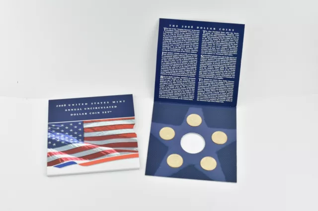 2008 US Mint Annual Presidential & Sacagawea Dollar UNC 5 Coin Set No ASE *0568