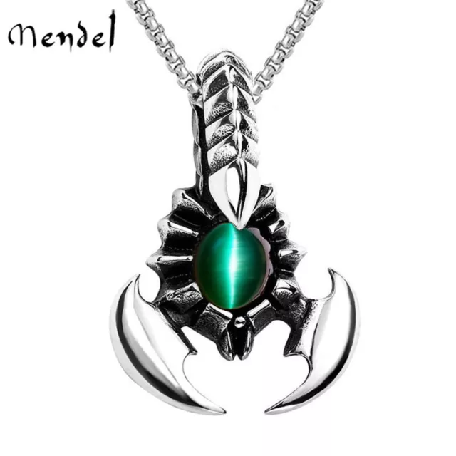 MENDEL Mens Stainless Steel Scorpion Scorpio Zodiac Pendant Necklace Jewelry Men