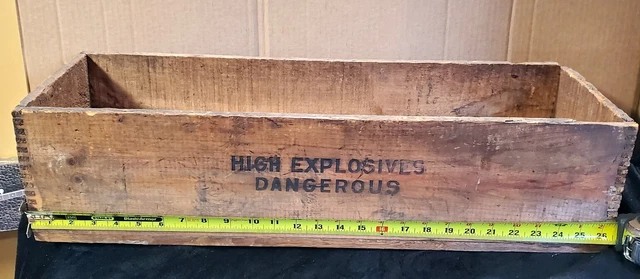 Vintage Rare National Powder Company HIGH EXPLOSIVES Wood Box Crate Pennsylvania