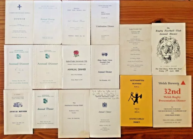 Rugby Dinner Menus / Guest Lists 1961 - 2016