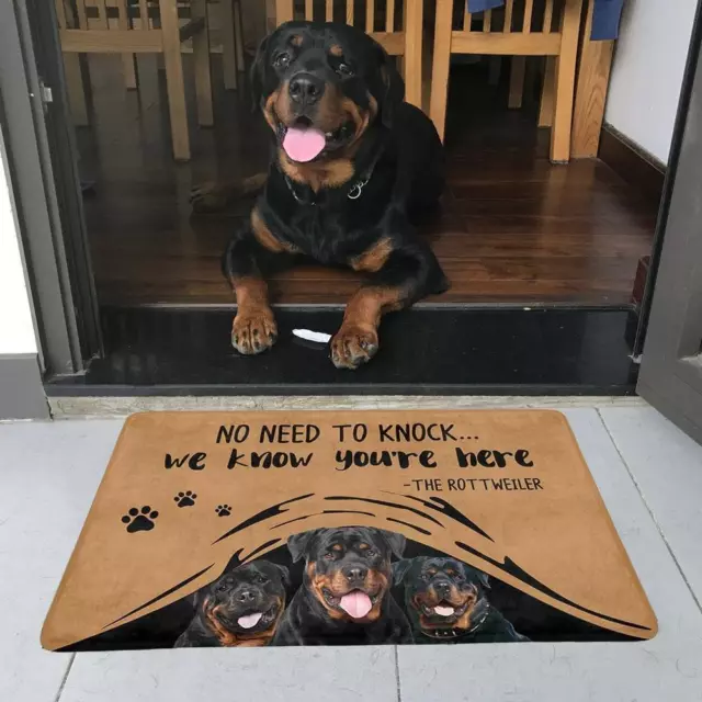 Rottweiler Doormat Pet Dog Rottweiler 3D Printed My Dog Doormat Non Slip Door
