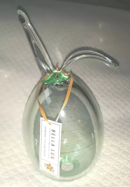 Bella Lux  Clear Blown Glass Apple Pear Decoration Decor
