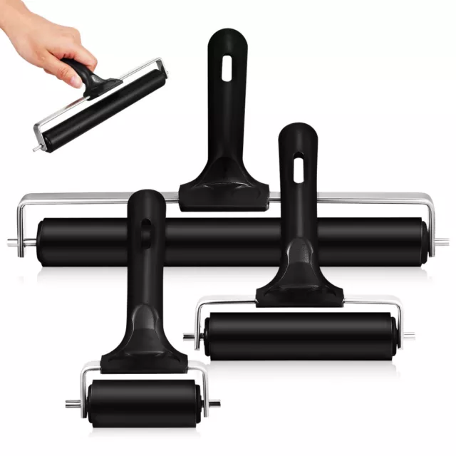 3pcs Rubber Rollers for Printmaking & Crafts-
