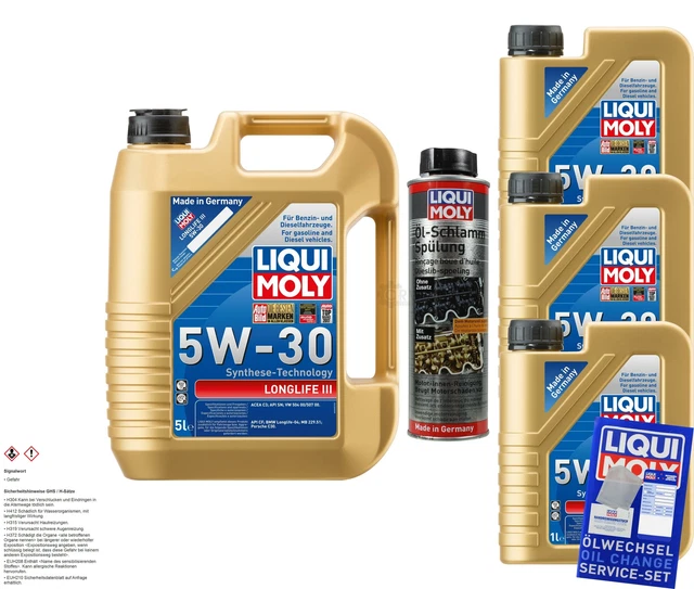 8L LIQUI MOLY Longlife III 5W-30 Motoröl Öl-Schlamm-Spülung ...