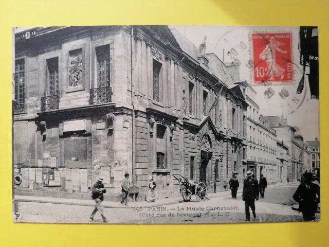 CPA 75 - RARE FRENCH PARIS Écrite en 1910 MUSÉE CARNAVALET Côté rue de Sévigné