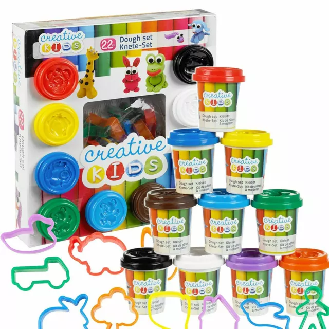 Kids Dough Craft Art Set Clay Modelling Creative 22 Pc Boys & Girls Gift Playset