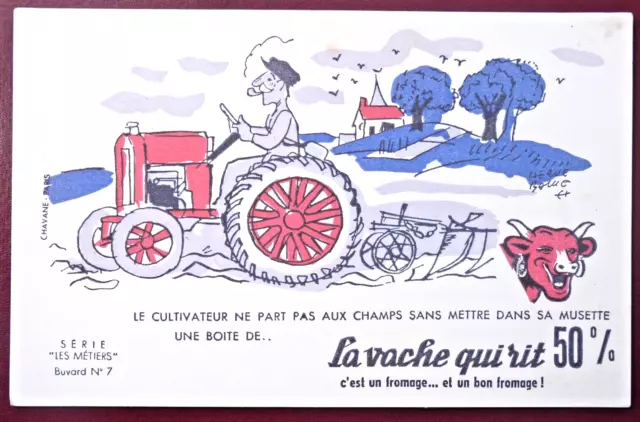 Buvard - La Vache Qui Rit - Les Métiers - Le Cultivateur N°7 - Variante Couleurs