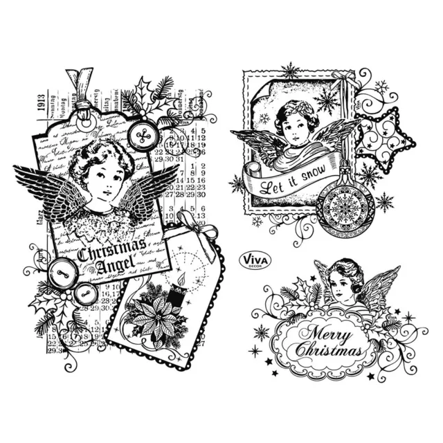 Clear stamp Silikonstempel - 14 x 18 cm - Weihnachtsengel Viva Decor