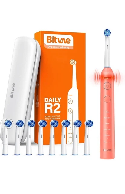Bitvae R2 Rotating Electric Toothbrush for Adults with 8 Brush Heads, 5 Modes...