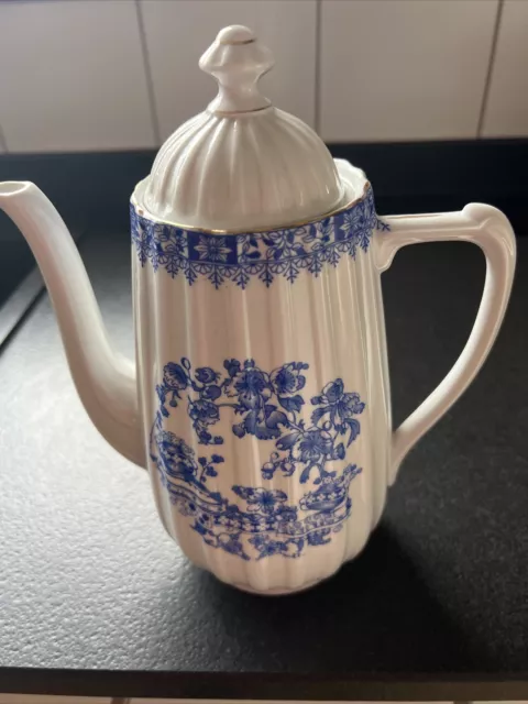 Porzellan Kaffeekanne Kanne China Blau Bavaria Vergoldung