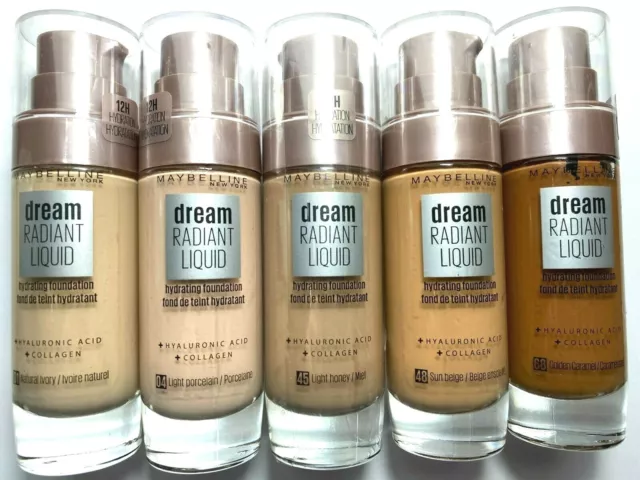 MAYBELLINE DREAM SATIN & RADIANT Liquid Hydrating Foundation 30ml, Choose Shade