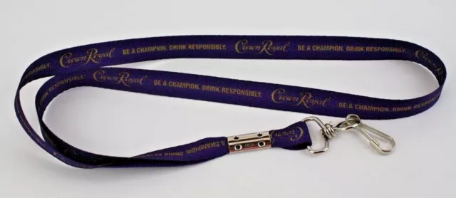 Crown Royal Whiskey Lanyard Made USA Neck Strap Key Chain Party ID Badge Holder