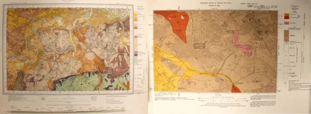 Maps: 2x Geological Survey - South London 1951 plus Norwood & Streatham 1920