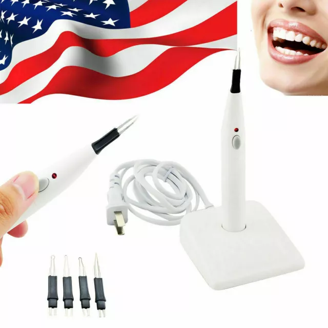 Dental Gutta Percha Points Cutter Endo Cordless Gutta Cutter w/ 4 Tips US STOCK