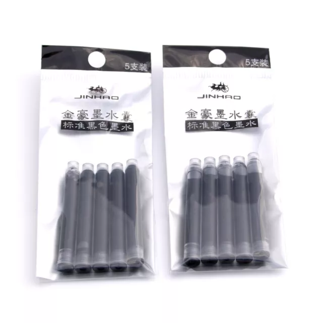 10 Jinhao Black Fountain Pen Ink Cartridges NEW